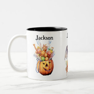 Aangepaste Halloween Vleermuis Pompoen En Tweekleurige Koffiemok