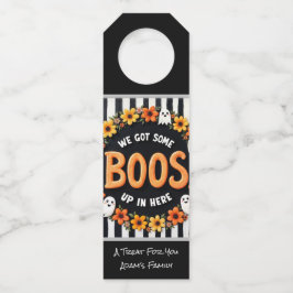 Aangepaste Halloween Wine Label, hier voor de Boos Flessenhanger