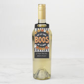 Aangepaste Halloween Wine Label, hier voor de Boos Flessenhanger (Op fles)