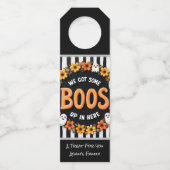 Aangepaste Halloween Wine Label, hier voor de Boos Flessenhanger (Achterkant)
