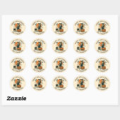 Aangepaste Halloween Witch op Pumpkin Bats Ronde Sticker (Vel)