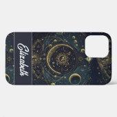 Aangepaste halve maan en sterren Celestial Case-Mate iPhone Case (Achterkant (horizontaal))