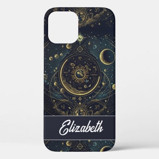Aangepaste halve maan en sterren Celestial Case-Mate iPhone Case (Achterkant)