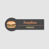 Aangepaste hamburger fastfoodrestaurant of diner naamplaatje (Voorkant)