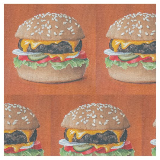 Aangepaste Hamburger Illustratie Stof (Close Up)