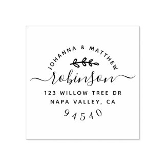 Aangepaste hand geletterd script bruiloft retour a rubberstempel