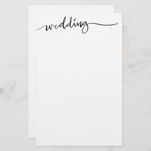 Aangepaste hand geletterde bruiloft briefpapier (Voorkant / Achterkant)