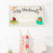 Aangepaste Hand Geschreven Leraar Naam Klaslokaal  Spandoek (Insitu)