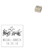 Aangepaste Hand-getekende Tortelduifjes Couple's N Rubberstempel (Gestempeld)