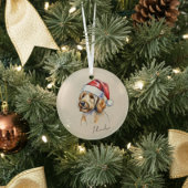 Aangepaste Hand getrokken Gouden Doodle Portret en Glas Ornament