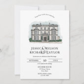 Aangepaste Hand getrokken Locatie Manor Illustrati Kaart (Voorkant)