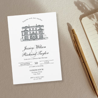 Aangepaste Hand getrokken Locatie Manor Illustrati Kaart