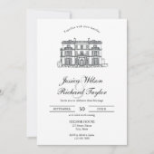 Aangepaste Hand getrokken Locatie Manor Illustrati Kaart (Voorkant)