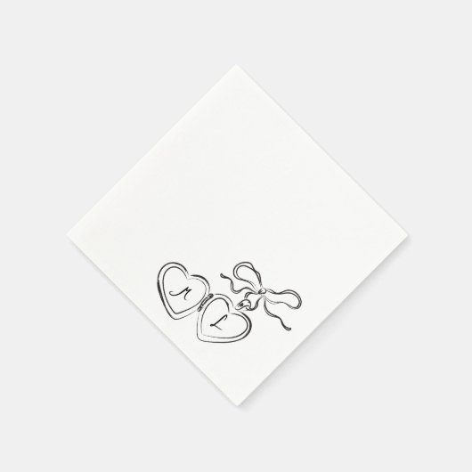 Aangepaste Hand Getrokken Trouwservetten Classy Servet (Hoek)