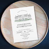 Aangepaste Hand getrokken Venue Illustratie Huweli Kaart