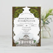 Aangepaste Hand getrokken Venue Illustratie Trouwe Kaart (Staand voorkant)