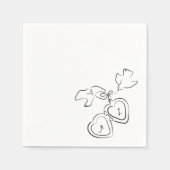 Aangepaste Hand Getrokken Wedding Sketch Cocktail Servet (Voorkant)