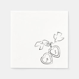 Aangepaste Hand Getrokken Wedding Sketch Cocktail  Servet