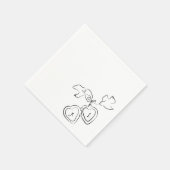 Aangepaste Hand Getrokken Wedding Sketch Cocktail Servet (Hoek)