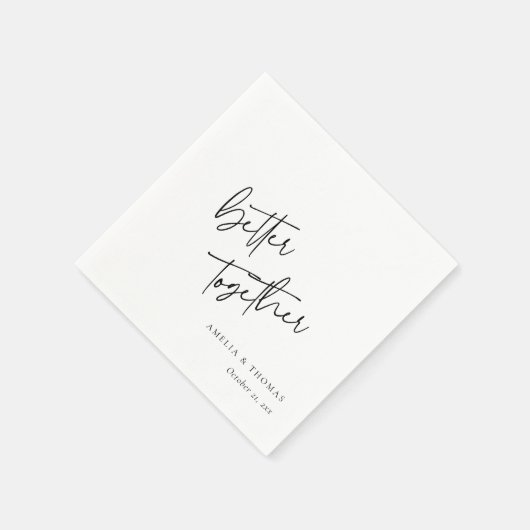 Aangepaste Hand-Lettered Better Together bruiloft Servet (Hoek)