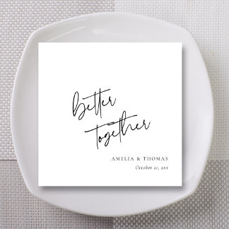 Aangepaste Hand-Lettered Better Together bruiloft Servet