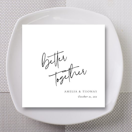 Aangepaste Hand-Lettered Better Together bruiloft Servet