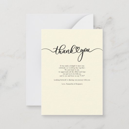 Aangepaste Hand-Lettered bruiloft foto Dank u Notitiekaartje (Achterkant)