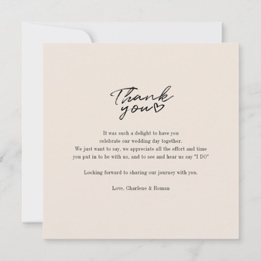 Aangepaste Hand-Lettered Wedding Foto Bedankkaart (Achterkant)