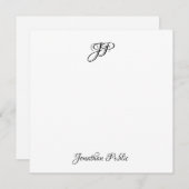 Aangepaste Hand Script Monogram Eenvoudig geperson Notitiekaartje (Voorkant / Achterkant)