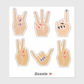 Aangepaste hand, vinger sticker (Vel)