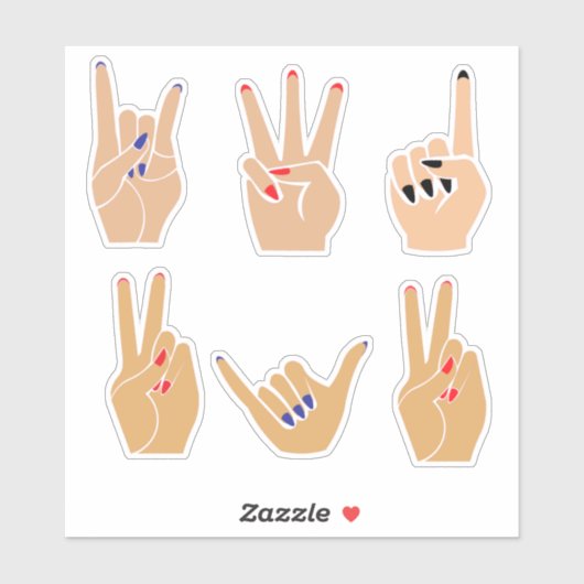 Aangepaste hand, vinger sticker (Vel)