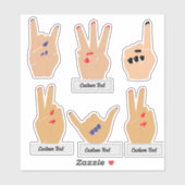 Aangepaste hand, vingersticker sticker (Vel)