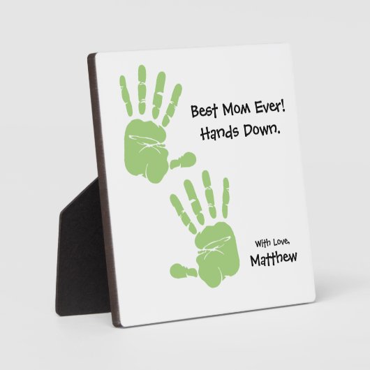 Aangepaste handafdruk kunst Beste moeder ooit Hand Fotoplaat (Voorkant)