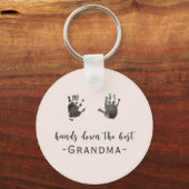 Aangepaste handafdrukken Beste oma Sleutelhanger (Voorkant)