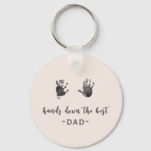 Aangepaste handafdrukken Beste vader Sleutelhanger (Voorkant)