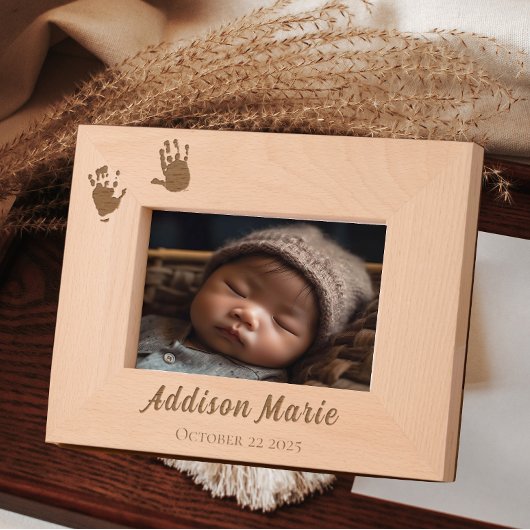 Aangepaste handafdrukken Pasgeboren Nieuwe Ouders Gegraveerde Lijstjes