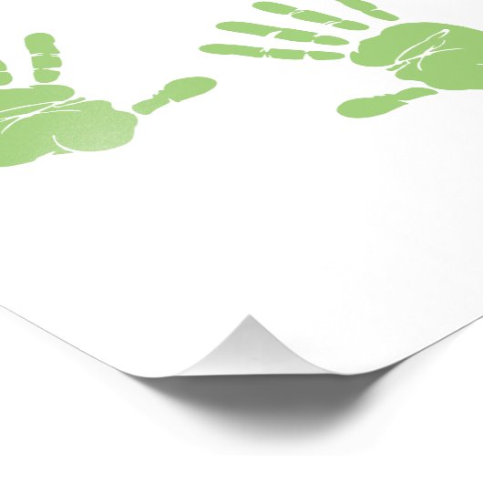 Aangepaste handafdrukkunst van kind met naamgedich foto afdruk (Hoek)