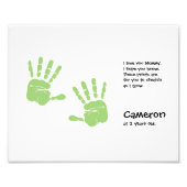 Aangepaste handafdrukkunst van kind met naamgedich foto afdruk (Voorkant)