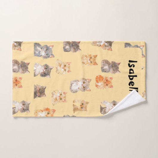 Aangepaste handdoek - Funny Cat Pattern (Handdoek)