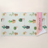 Aangepaste handdoek voor Cactus Print Beach (Voorkant)