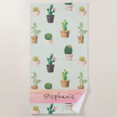 Aangepaste handdoek voor Cactus Print Beach (Voorkant)