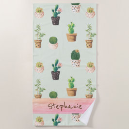 Aangepaste handdoek voor Cactus Print Beach