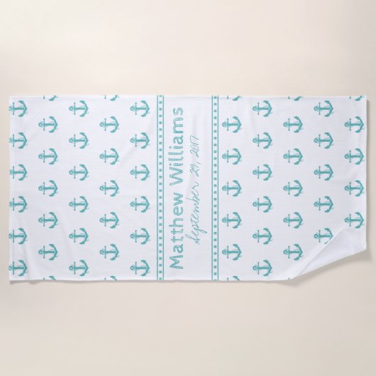 Aangepaste handdoek voor gaasstransport met turquo (Voorkant)