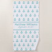 Aangepaste handdoek voor gaasstransport met turquo (Voorkant)