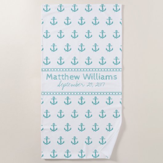 Aangepaste handdoek voor gaasstransport met turquo (Voorkant)