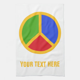 Aangepaste handdoek voor kleurrijke vredeshanddoek