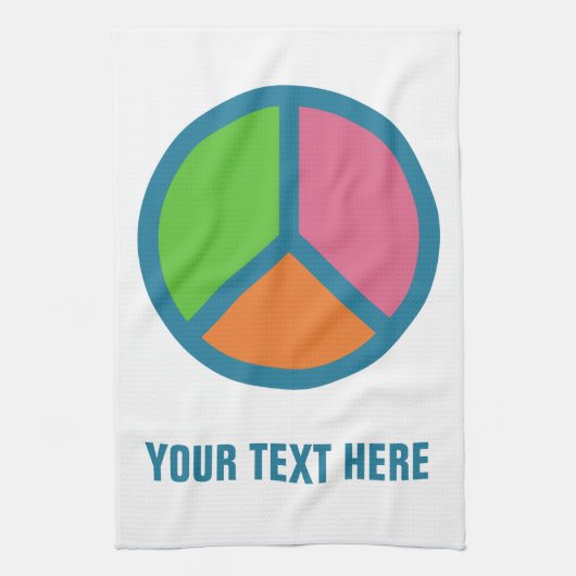 Aangepaste handdoek voor kleurrijke vredeshanddoek (Verticaal)