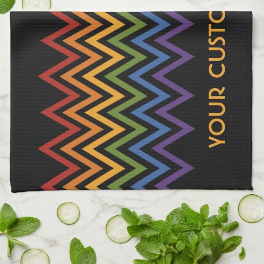 Aangepaste handdoek voor regenboogChevron Pattern (Gevouwen)