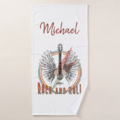 Aangepaste handdoeken, rots, gitaren badhanddoek (Badhanddoek)