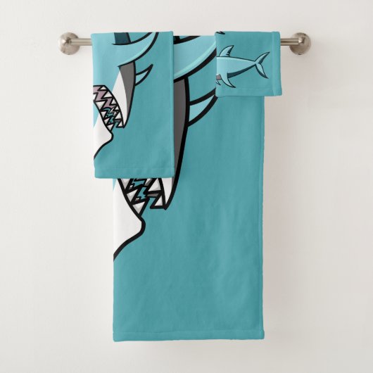 Aangepaste handdoekset Koel Shark Bad Handdoek (Insitu)